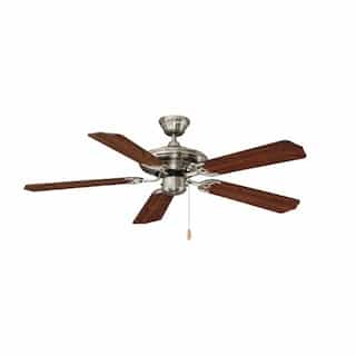 52-in 66W Caribbean Ceiling Fan, 5-Walnut Blades, Brushed Nickel