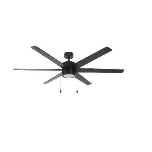 60-in 70W Aldea X Ceiling Fan w/ LED Kit, 6-Black Blades, Black
