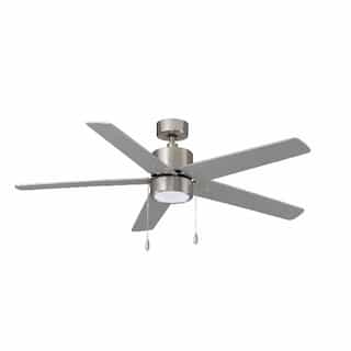 52-in 59W Aldea V Ceiling Fan w/ LED Kit, 5-Nickel Blades, Nickel