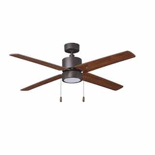 52-in 58W Aldea Ceiling Fan w/ LED Kit, 4-Walnut Blades, Bronze