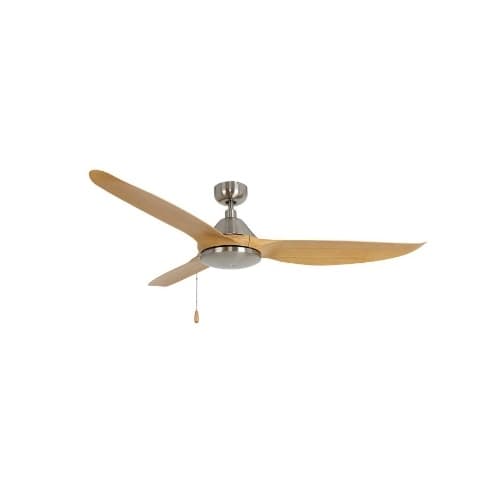 Royal Pacific 60-in 65W Colibri Ceiling Fan, 3-Natural Maple Blades, Brushed Nickel