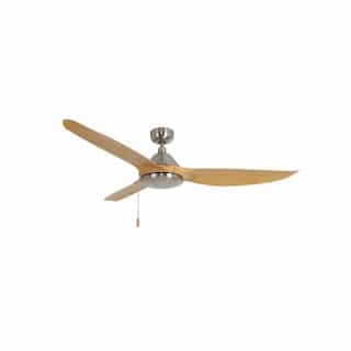 Royal Pacific 60-in 65W Colibri Ceiling Fan, 3-Natural Maple Blades, Brushed Nickel