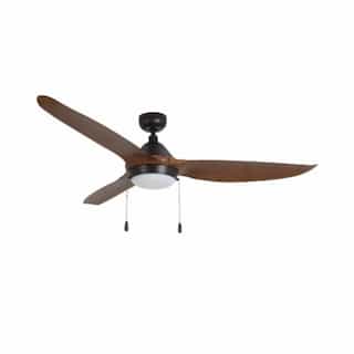 60-in 65W Colibri Ceiling Fan w/ LED Kit, 3-Walnut Blades, Bronze