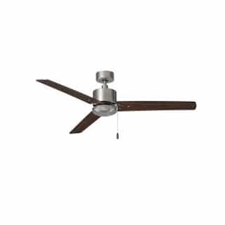 52-in 57W Aldea II Ceiling Fan, 3-Walnut Blades, Brushed Nickel