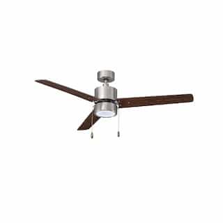 52-in 57W Aldea II Ceiling Fan w/ LED Kit, 3-Walnut Blades, Nickel