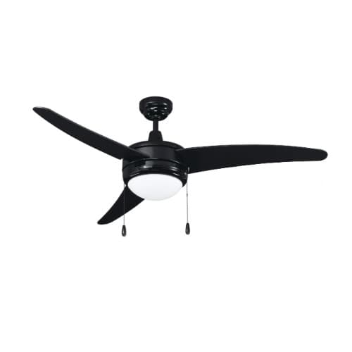 Royal Pacific 50-in 57W Contempo I Ceiling Fan w/ LED Kit, 3-Black Blades, Black