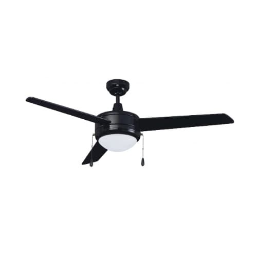 50-in 58W Contempo Ceiling Fan w/ LED Kit, 3-Black Blades, Black