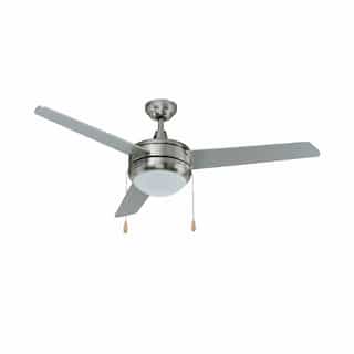50-in 58W Contempo Ceiling Fan w/ LED Kit, 3-Nickel Blades, Nickel