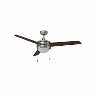 50-in 58W Contempo Ceiling Fan w/ LED Kit, 3-Walnut Blades, Nickel