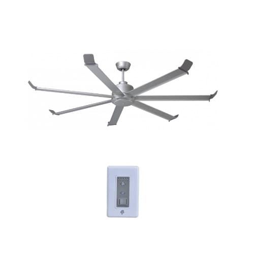 80-in 47W Arctic II Ceiling Fan, 7-Pewter Blades, Brushed Pewter