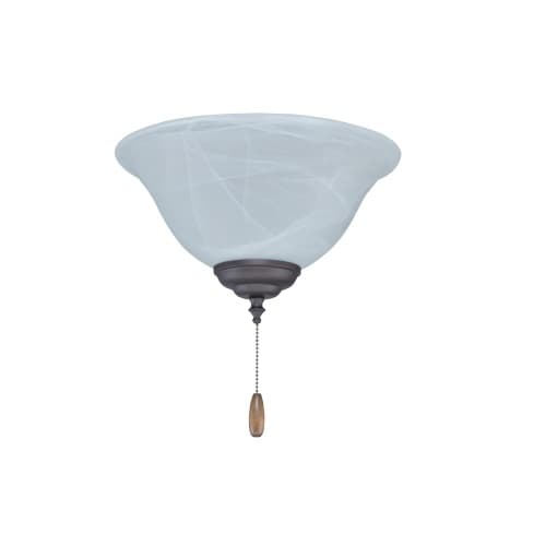 27W LED Fan Light Kit w/ Alabaster Glass, Round, 3-Light, 120V, Black