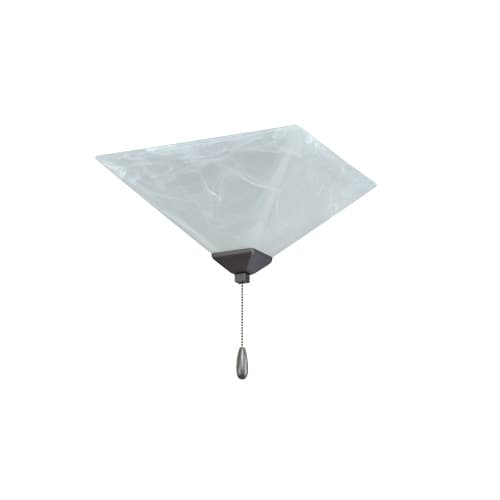 17W LED Fan Light Kit w/ Alabaster Glass, Square, 120V, 3000K, Bronze