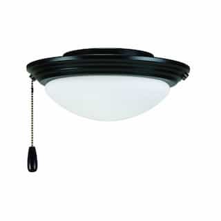 17W LED Fan Light Kit w/ Opal Glass, Beveled, 120V, 3000K, Black