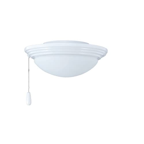 18W LED Fan Light Kit w/ Frosted Glass, Beveled, 2-Light, 120V, White