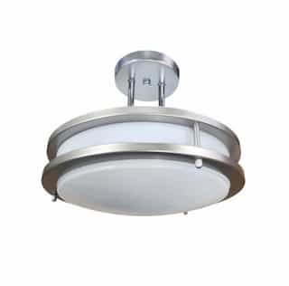 Royal Pacific 12-in 15W Round Semi-Flush Mount, 920 lm, 120V, 3000K, Brushed Nickel