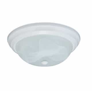 11-in 17W LED Flush Mount w/ Alabaster Glass, 120V, 3000K, White