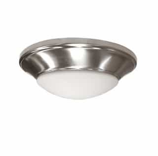 Royal Pacific 11-in 15W LED Flush Mount w/ Opal Glass, 120V, 3000K, Brushed Nickel