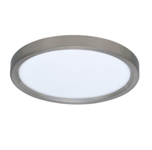 Royal Pacific 11-in 15W LED Thin Profile Flush Mount, 120V, 3000K, Brushed Nickel