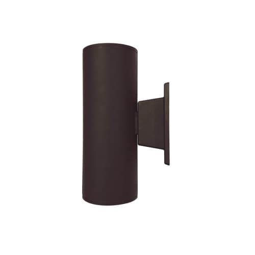 3-in 17W LED Wall Sconce, Round, Up & Down, 120V, 3000K, Bronze