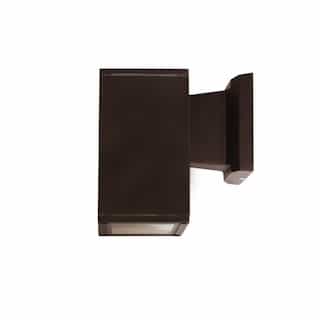 4-in 13W LED Wall Sconce, Square, Down, 120V, 3000K, Bronze