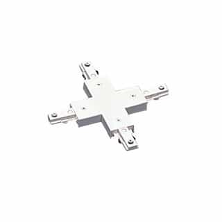 Connector for Track Lighting Track, X-Connector, White