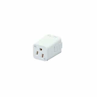 Grounded Receptacle for Track Lighting Track, White