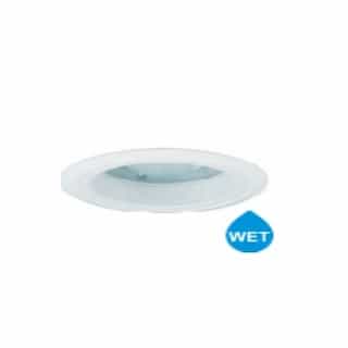 8-in Haze Reflector Trim w/ Baffle and Lens, Wet Listed, White