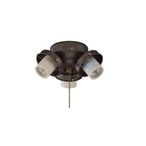 28.5W LED Ceiling Fan Light Fitter, E26, 3-Light, 120V, 3000K, Nickle