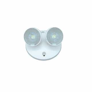 1W LED Remote Head for Emergency Lights, Dual, Wide, 120V, White