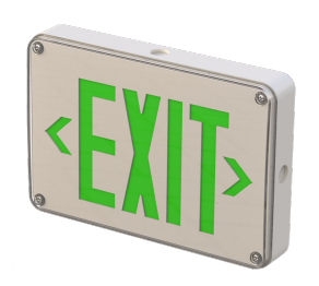 Royal Pacific Exit Sign, Single/Double, Wet & Cold Location, 120V/277V, Green