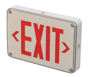 Royal Pacific Exit Sign, Single/Double, Wet & Cold Location, 120V/277V, Red