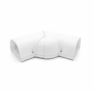 4.5-in Fortress Lineset Cover Adjustable Flat Ell, 45-90 Degrees, WHT