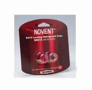 Novent Locking Refrigerant Cap, R410, 5/16-in Thread, Pink, 2 Pack