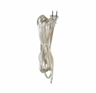 Satco 8-ft Cord Set w/ Warning Label, 18/2 SPT-2, Silver