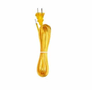 Satco 8-ft Cord Set w/ Warning Label, 18/2 SPT-2, Gold
