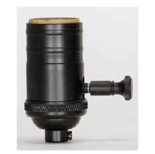150W Full Range Turn Knob Dimmer Socket w/Removeable knob, 120V, Black