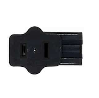 Satco Polarized Female Side Plug, 18/2-SPT-1, 6A, 125V, Black