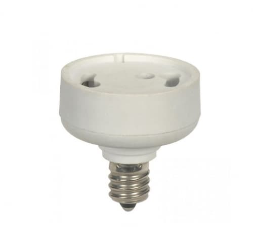 75W Candelabra Adapter, E12 to GU24, 3/4-in Extension, 125V, White