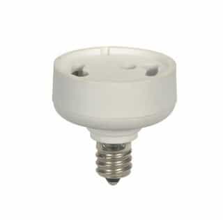 75W Candelabra Adapter, E12 to GU24, 3/4-in Extension, 125V, White