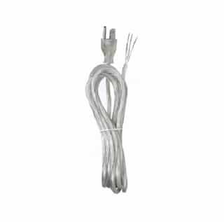 15-ft 1250W Plug Strip Cord, 18/3 SVT, Clear Silver