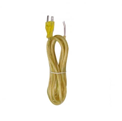 Satco 10-ft 1250W Plug Strip Cord, 18/3 SVT, Clear Gold