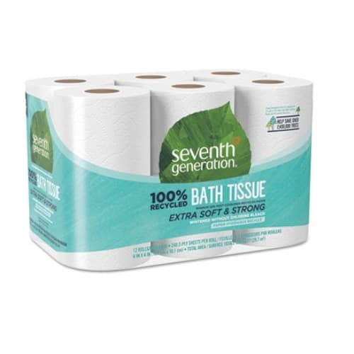 Recycled Bathroom Tissue Rolls, 2-Ply, White