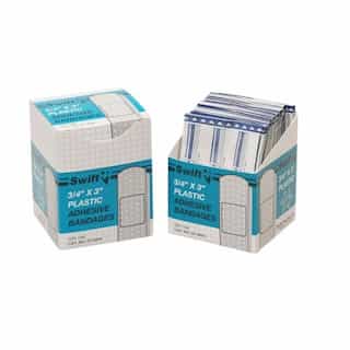 Swift First-Aid 3/4" X 3" Plastic Adhesive Bandage Strips