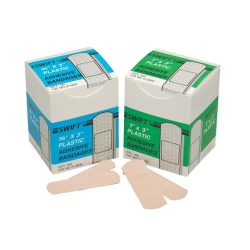 Swift First-Aid 3/4" X 3" Woven Fabric Strips Adhesive Bandages