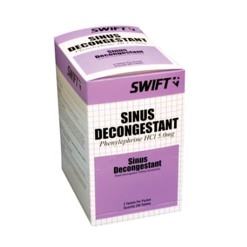 Swift First-Aid 5 Mg Sinus Decongestant Tablets, Unflavored