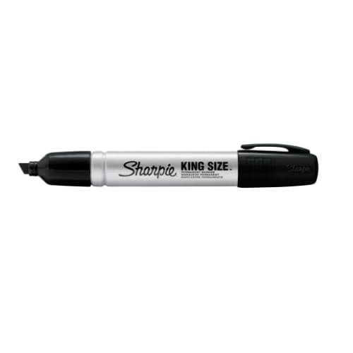 Sharpie Permanent Marker w/ Chisel Tip, King Sized, Black