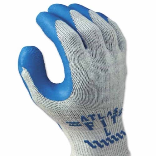 SHOWA 300 Series Rubber-Coated Gloves, X-Large, Blue/Gray