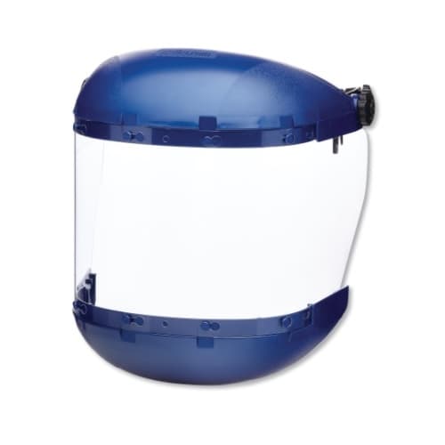 SellStrom 380 Series Slotted Hard Hat Adapter w/ Clear Faceshield, Blue