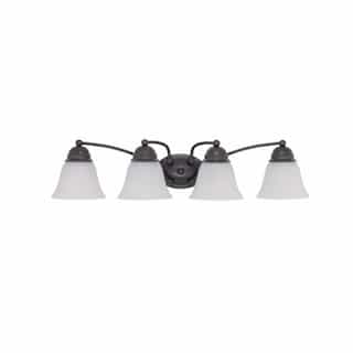 Nuvo 100W Empire Series Vanity Light, 4 Lights, Frosted, Mahogany Bronze