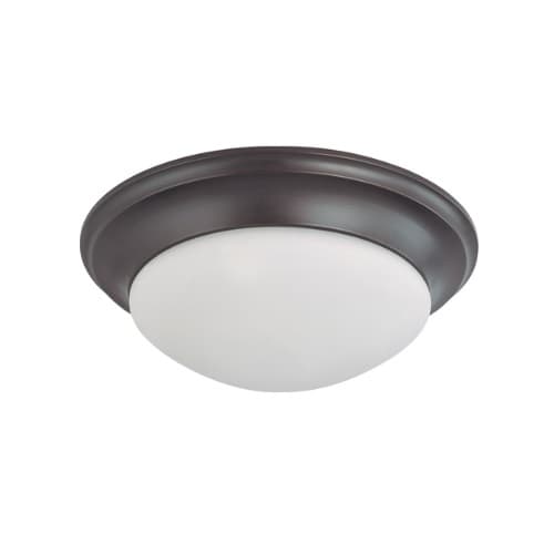 17" 60W Twist and Lock Ceiling Light w/ Frosted Glass, 3 Lights, Mahogany Bronze